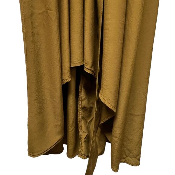 Ava & Viv Faux Wrap Hi-Low Hem Copper Brown 3/4 Sleeve Midi Dress Plus Size 1X - Picture 5 of 5